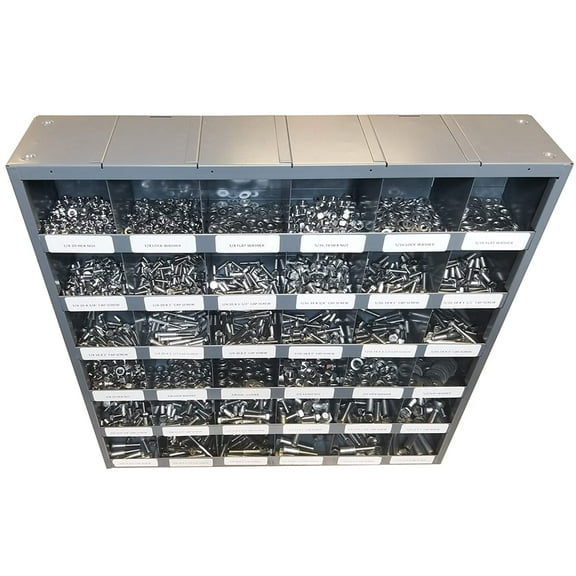 MNM Bolt Kits 2,510 pc Grade 5 Coarse Thread Nut Bolt & Washer Assortment with Bolt Bin