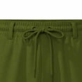 thumbnail image 6 of Kojanyu Men's Linen Flax Drawstring Cargo Shorts Regular & Plus Size Lightweight Breathable Casual Summer Beach Shorts with Pockets Sizes S-3XL, 6 of 7