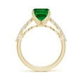 thumbnail image 2 of ANGARA Cushion Rectangular Lab Grown Emerald Engagement Ring with Diamonds for Women in 14K Yellow Gold (Size-10x8mm) | May Birthstone, Anniversary, Jewelry Gift for Women | Lab-Grown Emerald Ring, 2 of 8