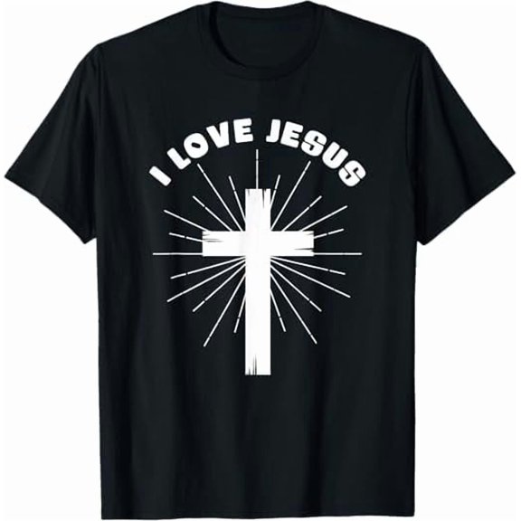 Greenink I Love Jesus I Heart Jesus Funny Jesus T-Shirt, Christian Shirt for Women Men Religious Graphic Crewneck Faith Tee