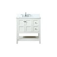 thumbnail image 3 of 32 inch single bathroom vanity in white with backsplash, 3 of 8