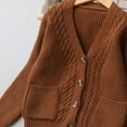 thumbnail image 5 of NAISIBABY Boys Cardigan Sweater, Buttons V-Neck with Pockets Long Sleeve Casual School Uniform Knit Outwear Brown 11T, 5 of 9