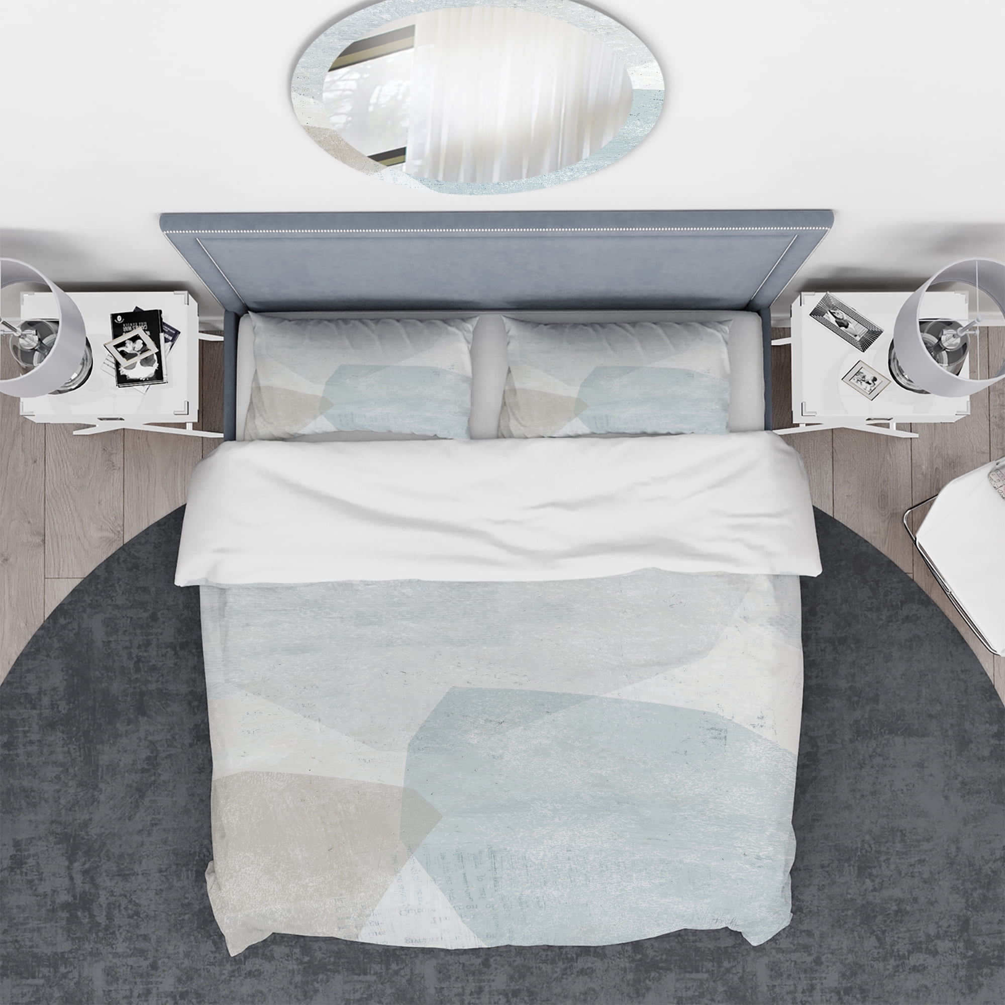 Designart 'Grey and White Collage II' Geometric Duvet Cover Set