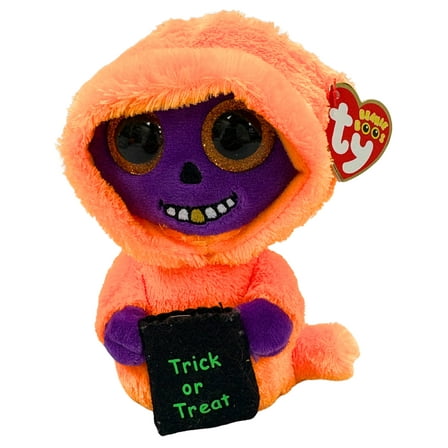 Ty Beanie Boos - Skelton the Ghost  – Glitter Eyes  – Halloween  - Stuffed Animal