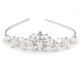 thumbnail image 2 of Rhinestone Faux Pearl Decorated Wedding Bridal Hair Barrettes, Hairband, Hair Clip, Hair Loop, Tiara (Sliver), 2 of 4