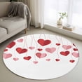 thumbnail image 2 of Valentine's Day Large Area Rugs for Bedroom Living Room, Soft Non Slip Carpet Bedside Rug, Pink Red Love Sweet Falling Heart Romantic Round Floor Cover Kitchen Accent Rug 4' for Dining Room/Office, 2 of 9
