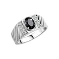 thumbnail image 4 of Rylos Sterling Silver Classic 8X6MM Oval Onyx & Sparkling Diamond Ring - Birthstone Jewelry for Men -Size 8, 4 of 8