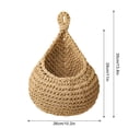 thumbnail image 2 of Handwoven Boho Wall Hanging Basket for Fruit,Vegetable Organizer,Jute Teardrop-shaped Decorative Hanging Wall Basket with Hook for Bathroom,Kitchen,Back of Door-XXL, 2 of 9