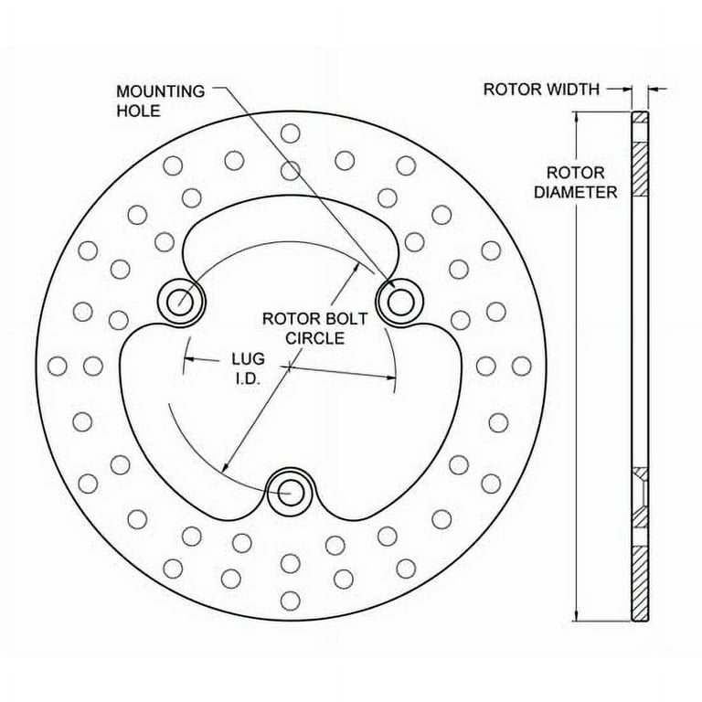Wilwood Drilled Rotor 8BT .810in x 11.75in Wilwood Drilled Rotor 8BT .810in x 11.75in