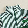 thumbnail image 6 of Cjfdfy Newborn Baby Boy Golf Fall Outfit Striped Romper Long Sleeve Golf Embroidery Bodysuit Newborn Jacket Quarter Zip Bodysuit Cute Infant Fall Winter Outfit 0-18 Months, 6 of 9
