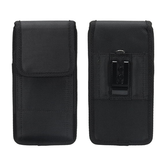 Phone Belt Holder Case for 7.2" Cell Phones, Vertical Oxford Phone Belt Pouch, Black