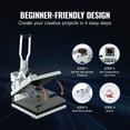 thumbnail image 5 of KFFKFF Heat Press Machine for T-Shirts, Quick Heating, Digital Industrial Sublimation Printer for Heat Transfer Vinyl, High-Pressure 15x15 Heat Press, User-Friendly, White, 5 of 8