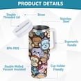 thumbnail image 4 of Cartoon Monkeys Face 40 oz Tumbler with Handle and Straw Lid Vacuum Insulated Cup Leak-Proof for Water Iced Tea Coffee, 4 of 9