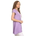 thumbnail image 3 of Women's Casual Solid Color Short Sleeve Tunic Top With Pockets, 3 of 4