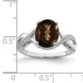 thumbnail image 2 of Primal Silver Sterling Silver Rhodium-plated Smoky Quartz and Diamond Ring, 2 of 4