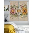 thumbnail image 3 of Vintage Daisy Floral Sheer Curtains 63 Inch Length 2 Panels Set Window Treatments, Spring Flowers Botanical Leaves Rustic Rod Pocket Semi Curtains for Living Room/Bedroom/Kitchen Décor, 104"W x 63"L, 3 of 7