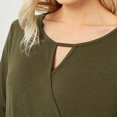 thumbnail image 6 of Ohufall Maternity Shirts for Women Summer Solid Short Sleeve Pregnancy Tops Fashion Ruched Keyhole Neckline Nursing T Shirt Women Breastfeeding Tees, 6 of 7