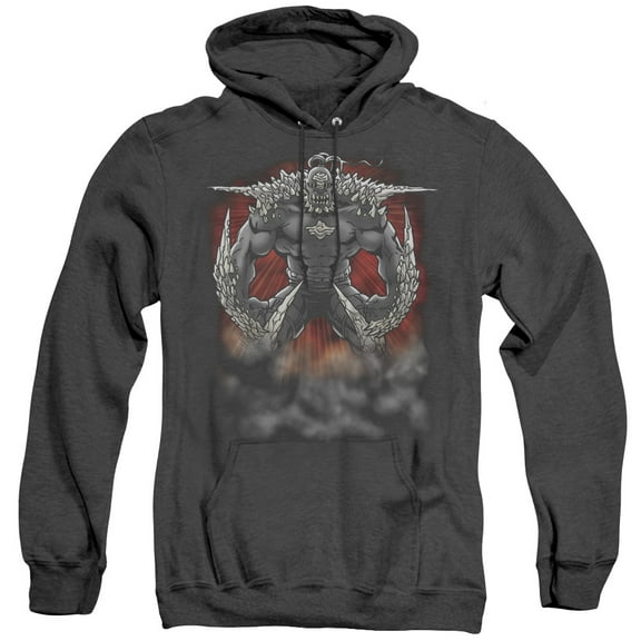 Superman Doomsday Dust Adult Heather Hoodie Sweatshirt Black