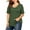 Green, variant on Plus Size Shirts for Women V Neck Short Sleeve Tunic T-Shirts, Black 3XL