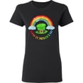 thumbnail image 3 of Inktastic Happy St. Patrick's Day Rainbow and Hat Women's T-Shirt, 3 of 5