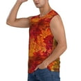 thumbnail image 3 of Lsque Autumn Leaf Print Men's Cotton Blend Sleeveless Muscle Shirts (S-3XL)- Moisture Wicking, Odor Protection, UPF 30+,XX-Large, 3 of 8