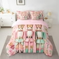 thumbnail image 2 of Manfei Pink Nutcracker Twin Bedding Sets 7pcs for Girls, Merry Christmas Bedding Comforter Set, Cute Gingerbread Floral Sheet Sets, Luxury Bedroom Decor, 2 of 8