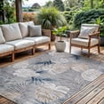 thumbnail image 2 of CAMILSON Spring Leaf Tropical Botanical Easy-Cleaning Non-Shedding Washable Outdoor Indoor Area Rug Blue 10x14, 2 of 11