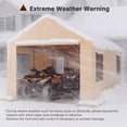 thumbnail image 2 of LAUSAINT HOME 10'x20' Carport, Heavy Duty Car Canopy with Roll-up Windows, Khaki, 2 of 11