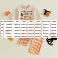 thumbnail image 4 of mgoYE Toddler Baby Girl Halloween Outfit Pumpkin Tis The Season Embroidery Long Sleeve Sweatshirt and Plaid Pants Set(Orange,12-18 Months ), 4 of 5