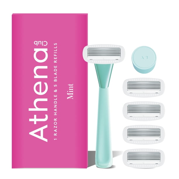 Kit de rastrillo Athena Club de 5 hojas para piel sensible, menta