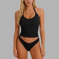 thumbnail image 4 of Women's Racerback Tank Top with Built in Bra Round Neck Sleeveless Workout Tops Summer Breathable Sport Camisole,Black,M, 4 of 6