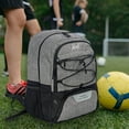 thumbnail image 5 of WOLT Youth Soccer Backpack for Boys & Girls - 1 pack with #7 Soccer Ball Holder & Ventilated Cleat Compartment, Large Gray​, 5 of 9