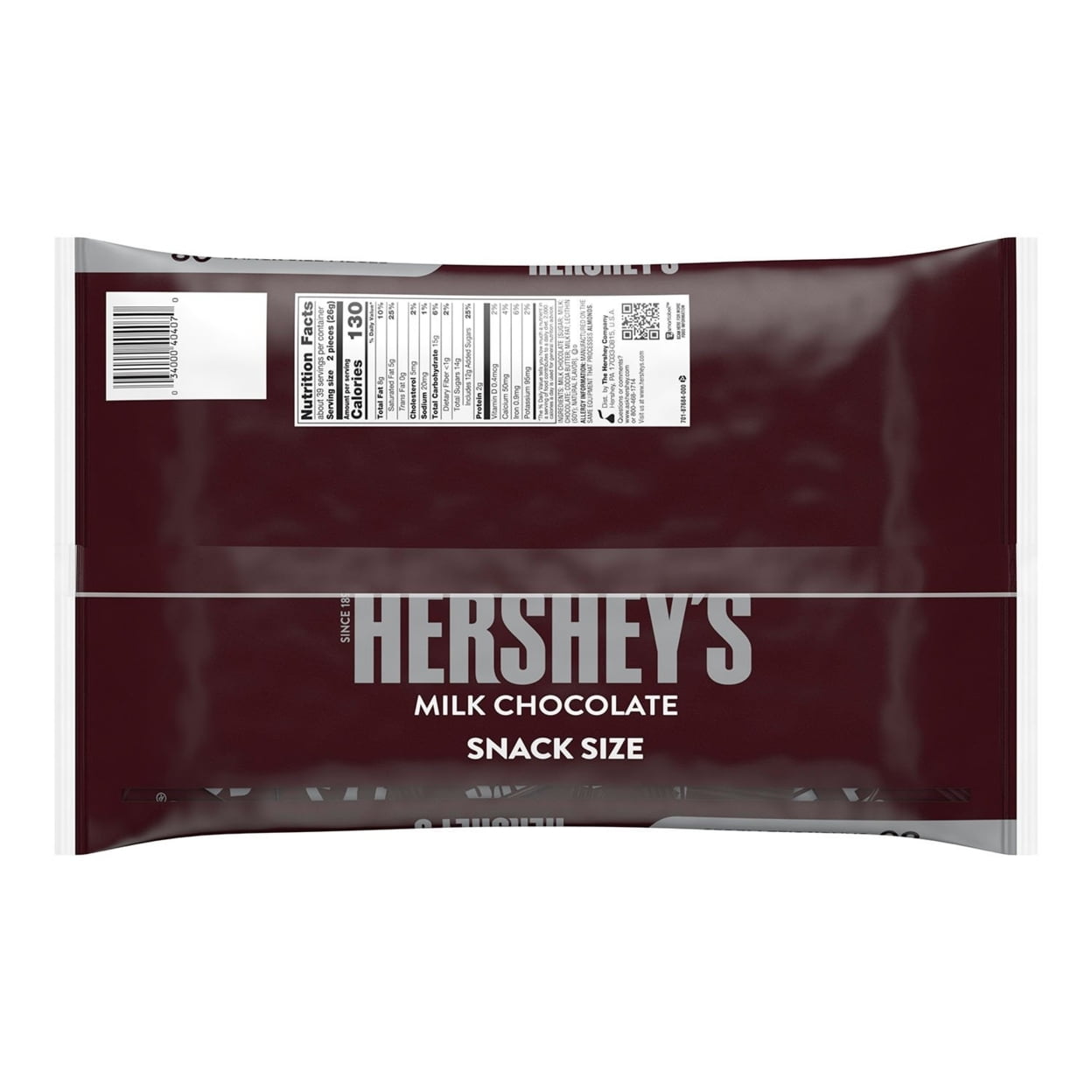 Hersheys Milk Chocolate Snack Size Bars (36 Ounce 80 Count)