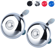 All Metal Bike Bell, 2 Pack Bicycle Bells for Adults Kids Girls Boys Right Handed Bell Fits Handlebars with 22.2mm to 31.8mm Diameters
