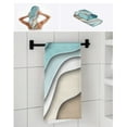 thumbnail image 7 of Teal Blue Ombre Cream Bath Towels for Bathroom Set,Luxury Microfiber Towels Gifts for Women,Beach Kitchen Hand Hair Face Towel and Dish Washcloth,Modern Geometric Brown Aesthetic Towels+Set, 7 of 7