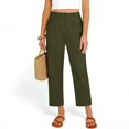 thumbnail image 6 of Women Linen Baggy Palazzo Harem Pants Drawstring Elastic Waist Beach Gauze Trousers Casual Lounge Pants 2026 Vacation, 6 of 7