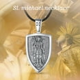 thumbnail image 5 of EUDORA Sterling Silver St Michael Necklace for Men Women, Archangel Guardian Saint Michael Amulet Shield Protection Pendant Gift, 24 inch Cord, 5 of 8