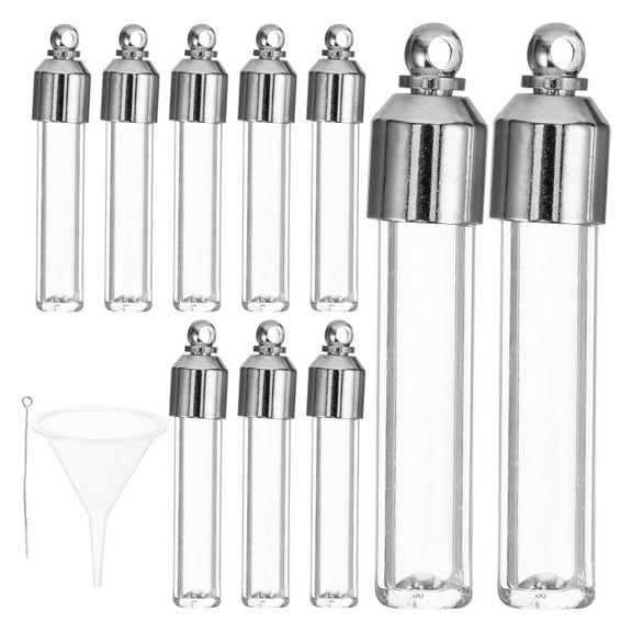 Glass Bottle Pendant Vials with Caps Decorative Bottles Small Containers Jar Lid