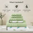 thumbnail image 3 of Modern Threads Organic Vines 6-Piece Cotton Adult Bath Towel Set, Sage, 3 of 7