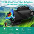thumbnail image 4 of 40×60 Monocular High Power High Definition Monocular Portable Compact Monocular for Bird Watching Hunting Camping Travelling Sport Match, 4 of 5