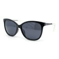 thumbnail image 2 of Womens Retro Oversized Horn Rim Cat Eye Fashion Sunglasses Black Silver - Black, 2 of 4