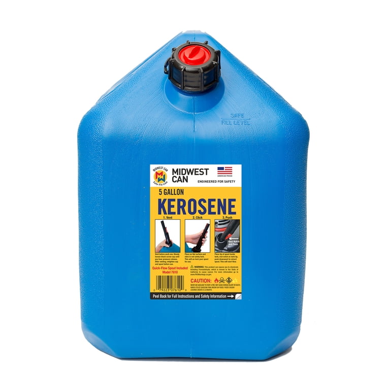 Midwest Can, Kerosene Gas Can, 5 Gallon, Auto Shut Off Spout