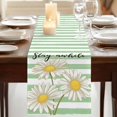 thumbnail image 3 of Table Runners 70 Inches Long Dress Scarves, Daisy Flower Farmhouse Coffee/Dining/Kitchen Table Decor, Holiday Table Runner, Watercolor Farmhouse Country Floral Stripe 13x70 Inch, 3 of 9