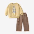 thumbnail image 2 of Baby Boy Outfits Boys Fashion Autumn Long Sleeve Pure Casual Hoodie Set Fall Kids 2 Piece Set Boys 4-5 Years, 2 of 5