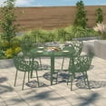 thumbnail image 5 of LeisureMod Stackable Dining Chair in Aluminum with Stackable and Floral Cutout Design Indoor Outdoor Use No Assembly for Modern Home, Kitchen, Patio Devon Collection Set of 4, 5 of 11