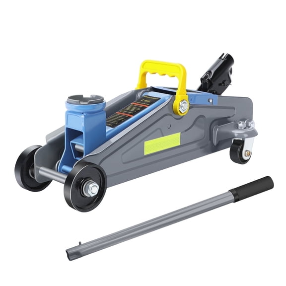 LARBANKE 2 Ton Low Profile Carbon Steel Hydraulic Floor Jack - Single Piston Car Jack with Safety Reflective Tape & 5.11-13" Lift
