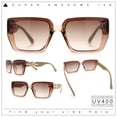 thumbnail image 2 of Womens Rose Metal Button Gem Arm Rimless Rectangle Designer Fashion Sunglasses Beige - Brown, 2 of 8