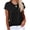 Black, variant on Summer Short Sleeve Women Solid Color Crew Neck Casual T-Shirt