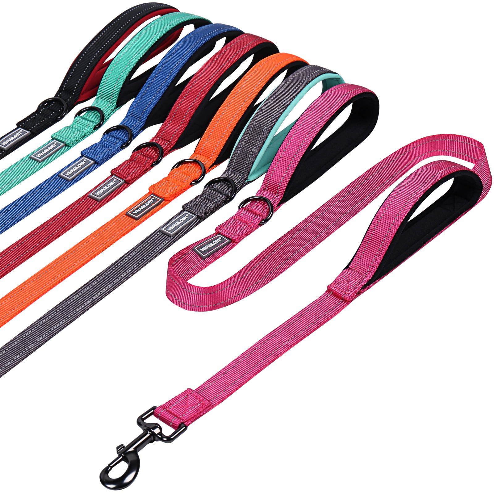 VIVAGLORY Extra Long Dog Leash with Double Handle, Reflective Nylon ...