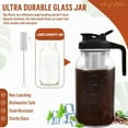 thumbnail image 6 of Cold Brew Coffee Maker, 64OZ Wide Mouth Mason Jar Pitcher with Stainless Steel Filter, Pour Spout Handle Lid, Heavy Duty Glass Airtight & Leak-Proof Pitcher for Iced Brew Coffee & Tea, 6 of 9